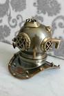 6  Antique Finish Brass Us Navy Mark V Scuba Diving Diver Helmet D  corative