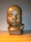 Child Infant Baby Death Mask Signed But Unknown Plaster Vintage Antique