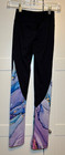 Girls Elite Xpression Purple Marbled Black Pants Figure Ice Skating Size 10 12