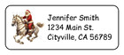 Christmas Santa On Horseback Personalized Return Address Labels Stickers Tags