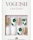 Kiss Voguish Fantasy Medium Length Green And White Shamrock Nails X1