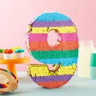 Small Rainbow Number 9 Pinata For 9th Birthday Party Supplies  16 5x11 4x3 