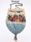 Antique Victorian Micro-beaded Purse W  Jeweled Gold-tone Frame