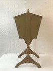 Vintage Wooden Standing Sewing Box  Cabinet W  Legs   Double-hinged Lid   Tray