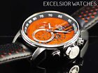 New Invicta Men S1 Racing 48mm Gmt Quartz Chronograph Black Orange Dial Ss Watch