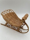 Vintage Wicker Sleigh Shaped Basket