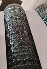 Set Of 4 Halo Hobnail Beaded Dark Blue Shot Glasses 2 4 Oz Retro Style 4 25  New