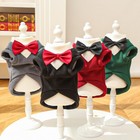Pet Costume Dog Suit Formal Tuxedo With Black Bow Tie For Large Dogs Warm Fleece