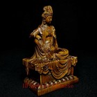 3 8 Inch Boxwood Hand Carved Guanyin Avalokitesvara Buddha Statue Old Collection