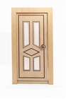 Miniature Dollhouse Front Door     1 12 Scale Wooden Door With Hinges Unfinished