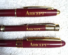 Lot Of 3  Aricept Heavy Metal Drug Rep Advertising Pharma Collectable Pens
