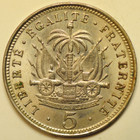 Mw30269 Haiti 5 Centimes 1904 Waterbury  Ct  Usa Mint  Km 53   Unc