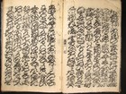 Antique Japanese Mid Edo Era   1801  Book Cursive Style Wood Block Printed Pages