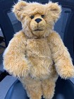 Vintage 16  Jointed Gold Mohair Teddy Bear With Amber Eyes Pre-owned