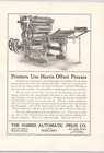 Harris Automatic Press Co  Offset Presses  1909 Print Ad The Inland Printer