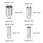 80pcs Cord End Cap 2mm 2 4mm 3mm 4 6mm Barrel Caps White W Storage Box