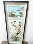 Chinese Art Abalone Mother Of Pearl Shell Birds Picture Wall Art  