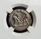 Pamphylia Aspendus Wrestlers   Slingers Stater Ngc Xf Ancient Silver Coin