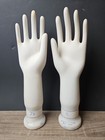 2 vtg Ceramic Glove Mold Hand Form Industrial Porcelain Jewelry Display 7 1 2  8