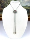 Vintage Western Silver Tone Rhinestones Bolo Tie Southwestern