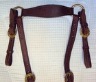 Amish 5-point Breastplate - Brass Hardware - Quality Leather - Full Size - Great