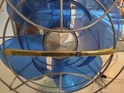 Vintage Westinghouse Blue Cast Metal Cage Plastic 4 Blade Oscillating Fan Ad12-1