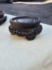 Early 1900s Asian Antique China Japan Carved Wood Stand Display Base For Vase