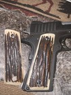 1911 Full Size Grips Genuine Real Camel Bone Stag Jigged Pattern  625b 