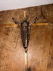 Vintage Gold Tone  Crucifix Wall Hanging Cross Measures 10    X 5 25   