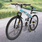 26  Folding Mountain Bike 21 Speed Men Bikes Mtb Bicycle School Dual Disc Brake