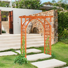Premium 7 Ft Outdoor Wooden Arbor Arch Pergola Trellis Wood Garden Yard Lattice