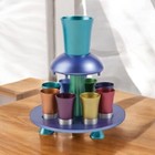 Yair Emanuel Anodized Multi Color Kiddush Fountain Nine Cup Cups From Israel
