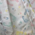 Baby Nursery Fabric 4 38 Yd X 44 5  Pastel Footprints Lightweight Cotton Vintage