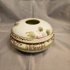 Vintage 4  Hand Painted Nippon Porcelain Covered Hair Receiver Dresser Box