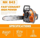 43cc Gas Chainsaw With 16   Guide Bar And Chain Compatible With  Husqvarna 543xp