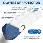 Kn95 Face Masks Disposable - 50 Pack 5 Layer Protection Individually Wrapped