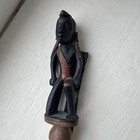 Vintage Wood Carved Real Horse Hair Fly Swatter Tribal Art   