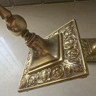 Victorian Gothic Revival Brass Candlestick Holders Square Bases Antique