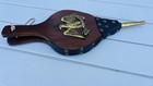 Mcm 17  Fireplace Bellows Air Blower Wood   Leather W gold Colored Eagle Taiwan