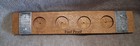 Rustic Bourbon Whiskey Barrel Stave 4-glass Flight Board Tasting Tray 