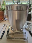 Vintage  Mid Century Kromex  Pedestal Ice Bucket With Lid Mcm   Cocktail Kit 