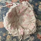 Loveshackfancy Pottery Barn Kids Pink Floral Basket Liner Eyelet Bows Bunnies