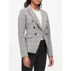 Banana Republic Glen Blazer Jacket Plaid Print Double-breasted Stretch Size 2
