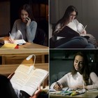 Usb Rechargeable Led Book Light Flexible Clip On Reading Lamp Bed Travel