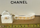 Vip Novelty Gift Mini Bag Charm Keychain Quilted White Gold Rare