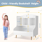 Marcytop 3-tier Large Kids Toy Storage Organizer And Bookshelf With 4 Bins White
