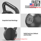 Athletic Works 35lb Kettlebell  Casting Iron  Durable Black Hammertone Finish