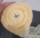 Vintage Yellow Stretch Floral Galloon Lace 6 3 4  Wide  69 Yard Roll Lot 173