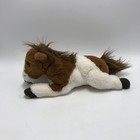 Fao Schwarz Brown   White Pinto Horse Plush Stuffed Animal