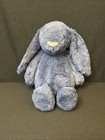 Jellycat London Bashful Bunny Navy Blue Medium 12  Retired Rare Htf Plush